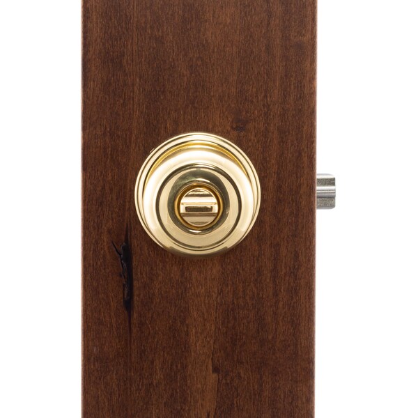 Colonial Knob Keyed Entry Function, Polished Brass